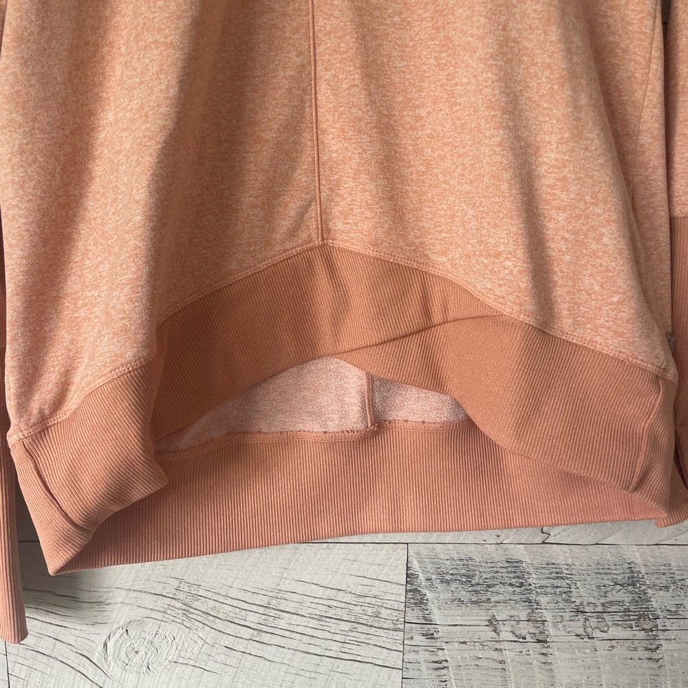 Women’s Zella Asymmetrical Cowl Neck Sweatshirt. like new. Peach.  Medium - Picture 4 of 6